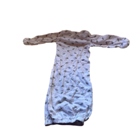 3/$20 simple joys newborn gown elastic bottom white elephants - Picture 4 of 5